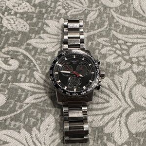 Tissot Black Dial Silver Bracelet Watch